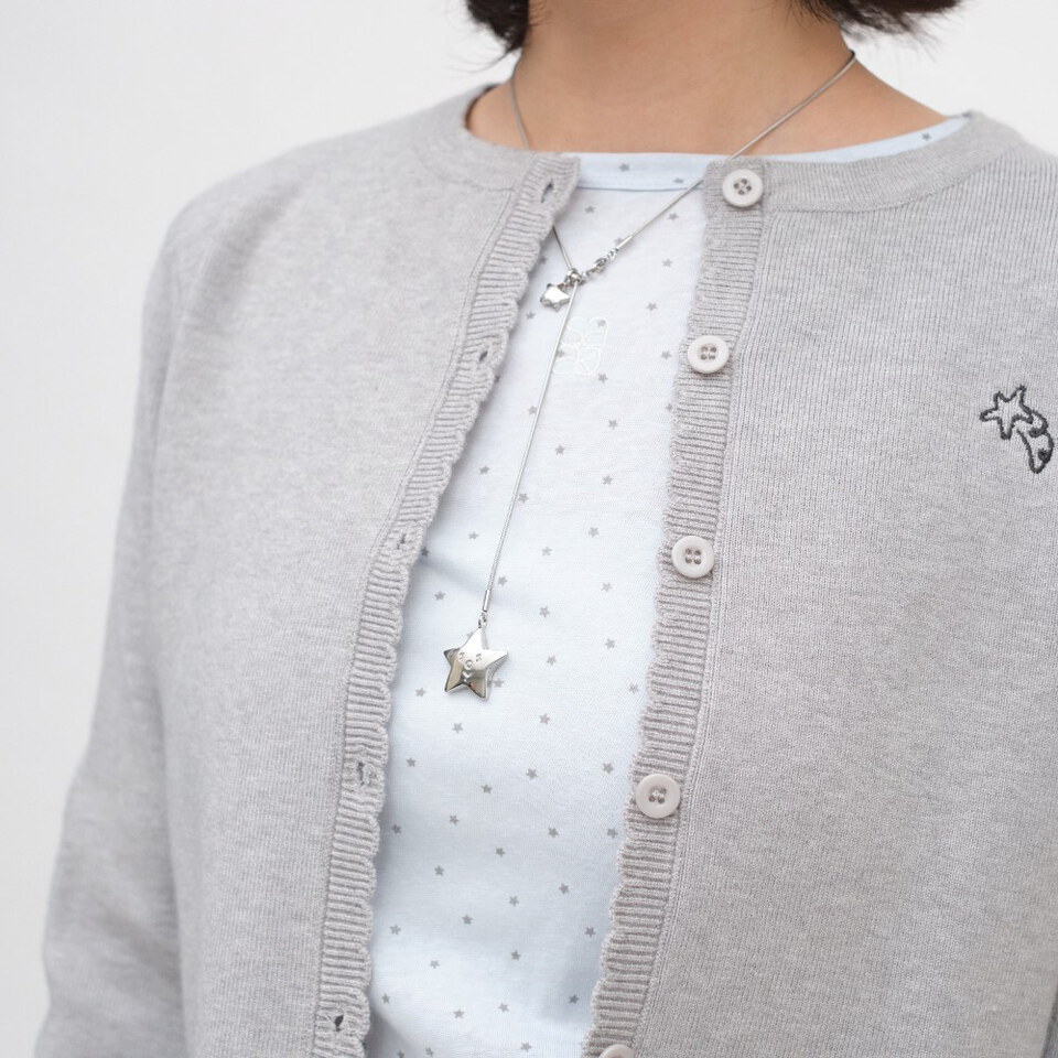 流星刺繡圓領針織上衣