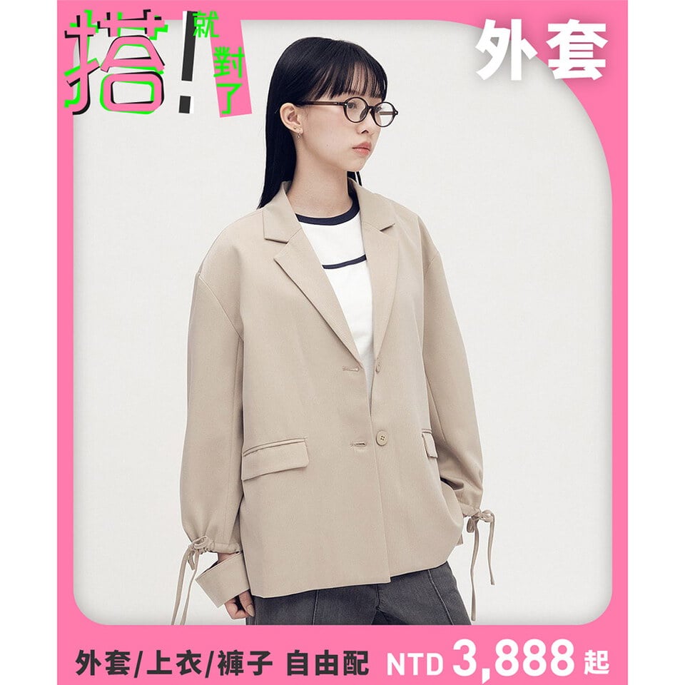 SAA1121-252 袖口綁帶西裝外套