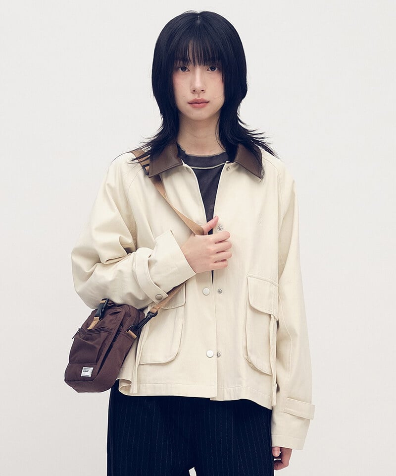 SAA1123-252 拼接領水洗棉外套