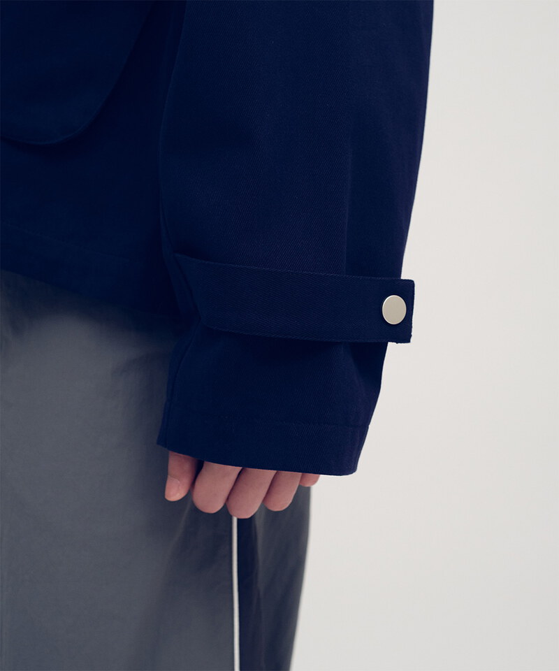 拼接領水洗棉外套