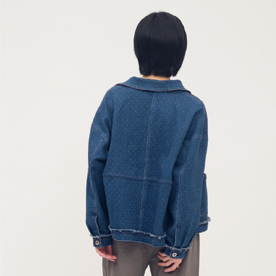 星點丹寧拼接外套