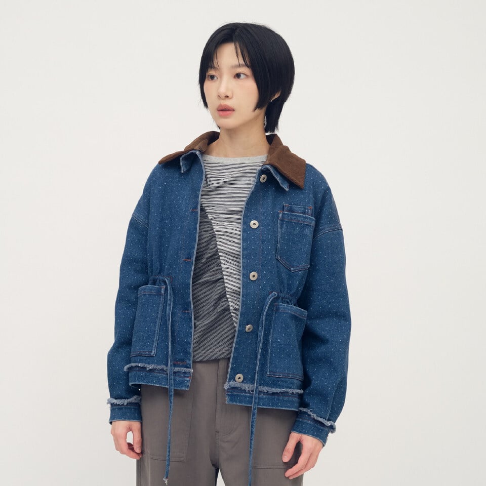 星點丹寧拼接外套