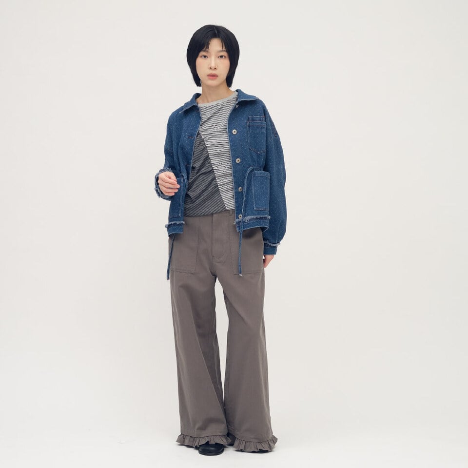 星點丹寧拼接外套