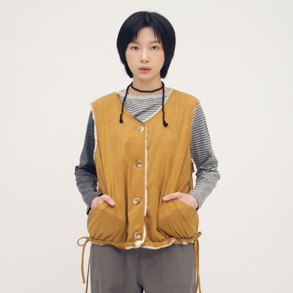 SAA1131-261 雙面穿麂皮毛毛背心