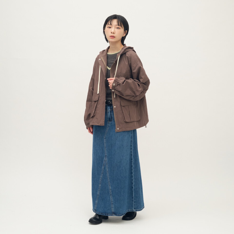 大口袋連帽工裝外套