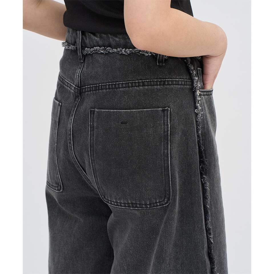 不收邊丹寧七分褲