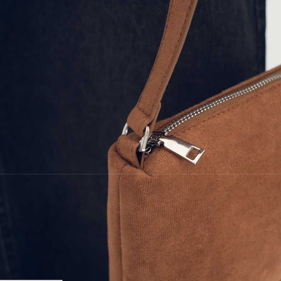 絨面皮感單肩包