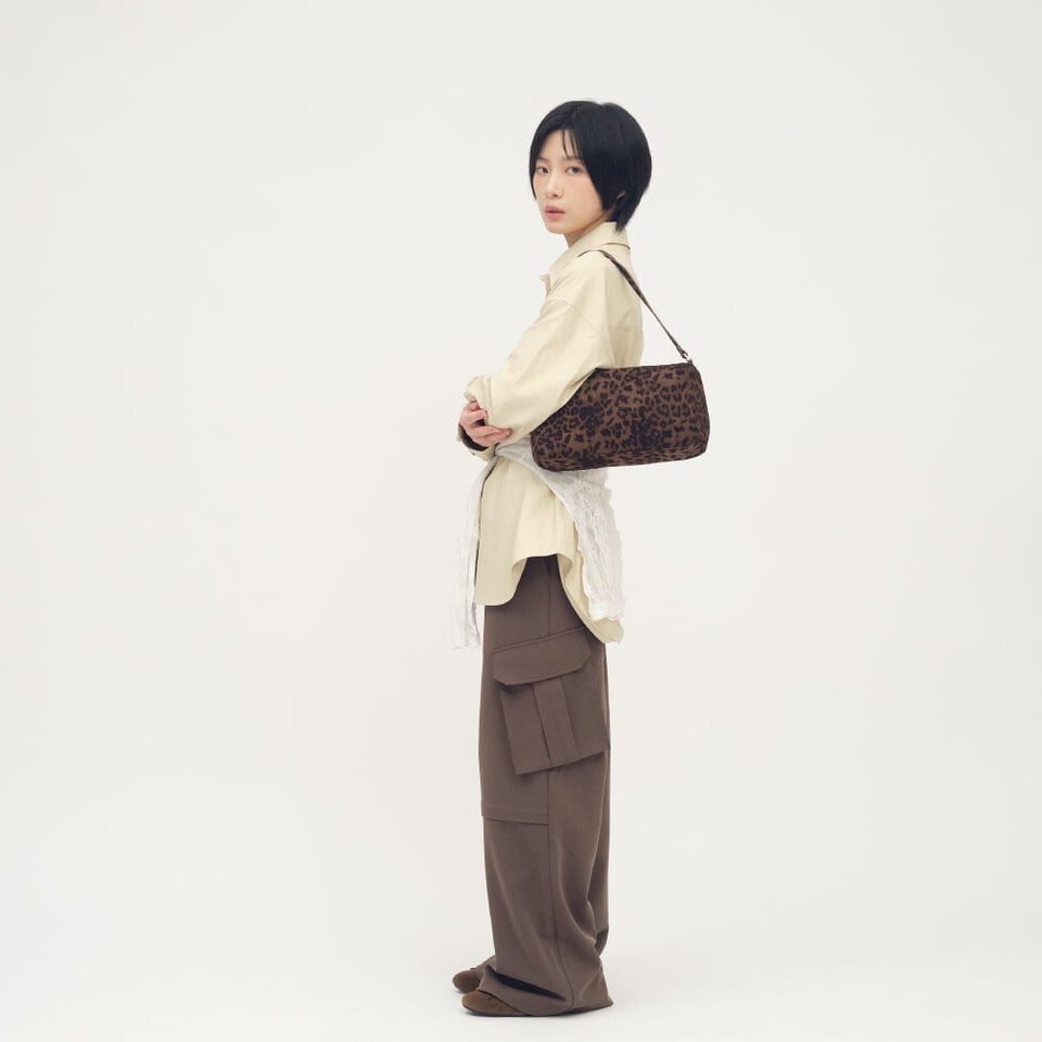 絨面皮感單肩包