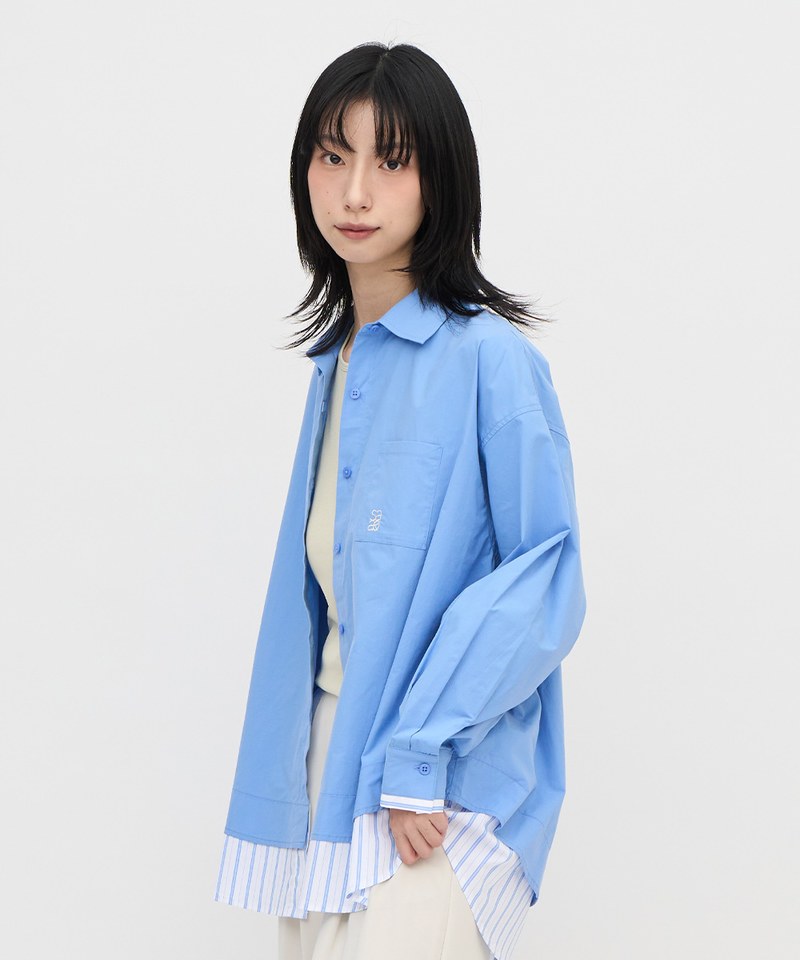 條紋拼接襯衫