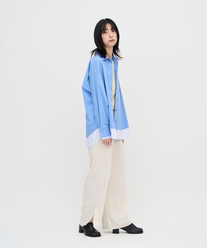 條紋拼接襯衫