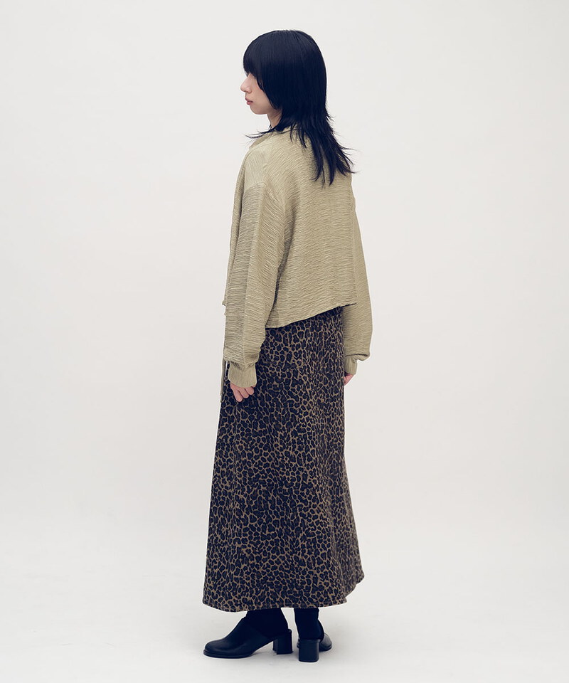 短版壓紋抽繩襯衫