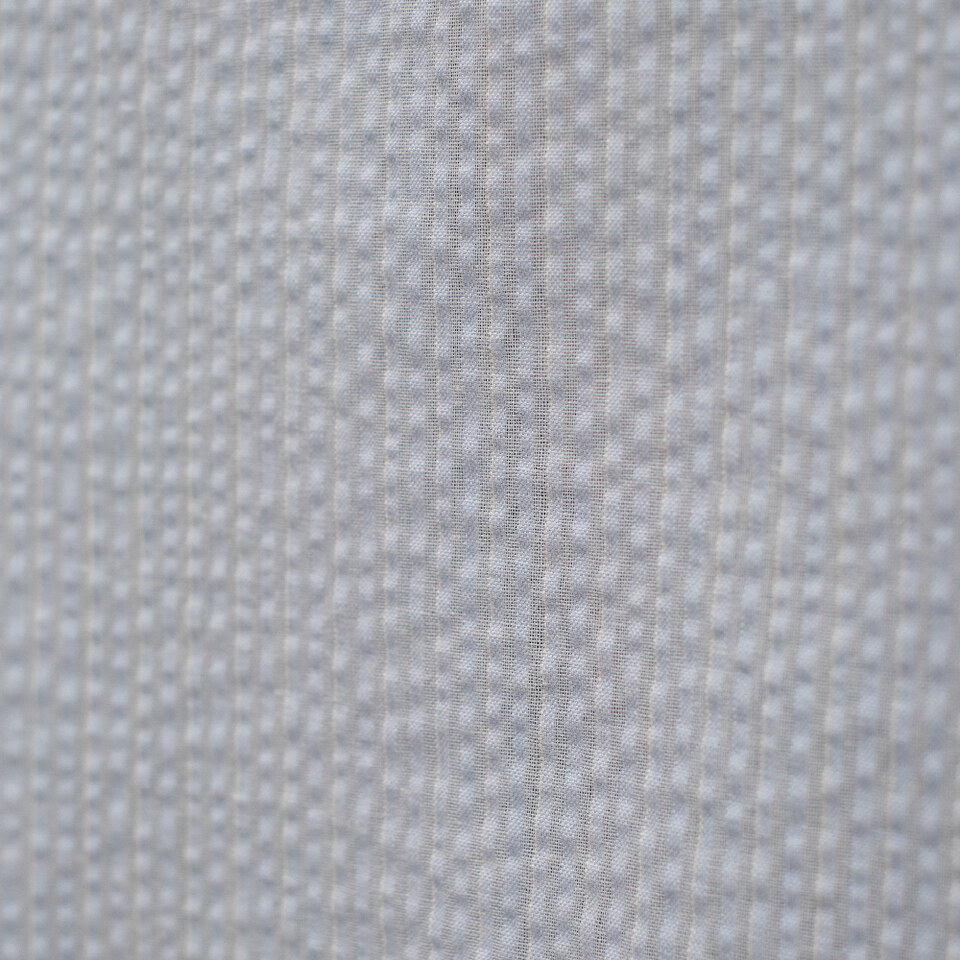 條紋泡泡紗袖口綁帶襯衫