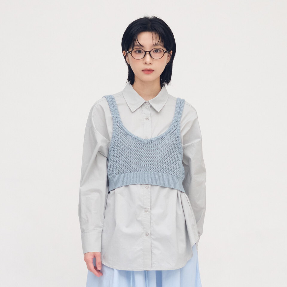 後開叉細節襯衫
