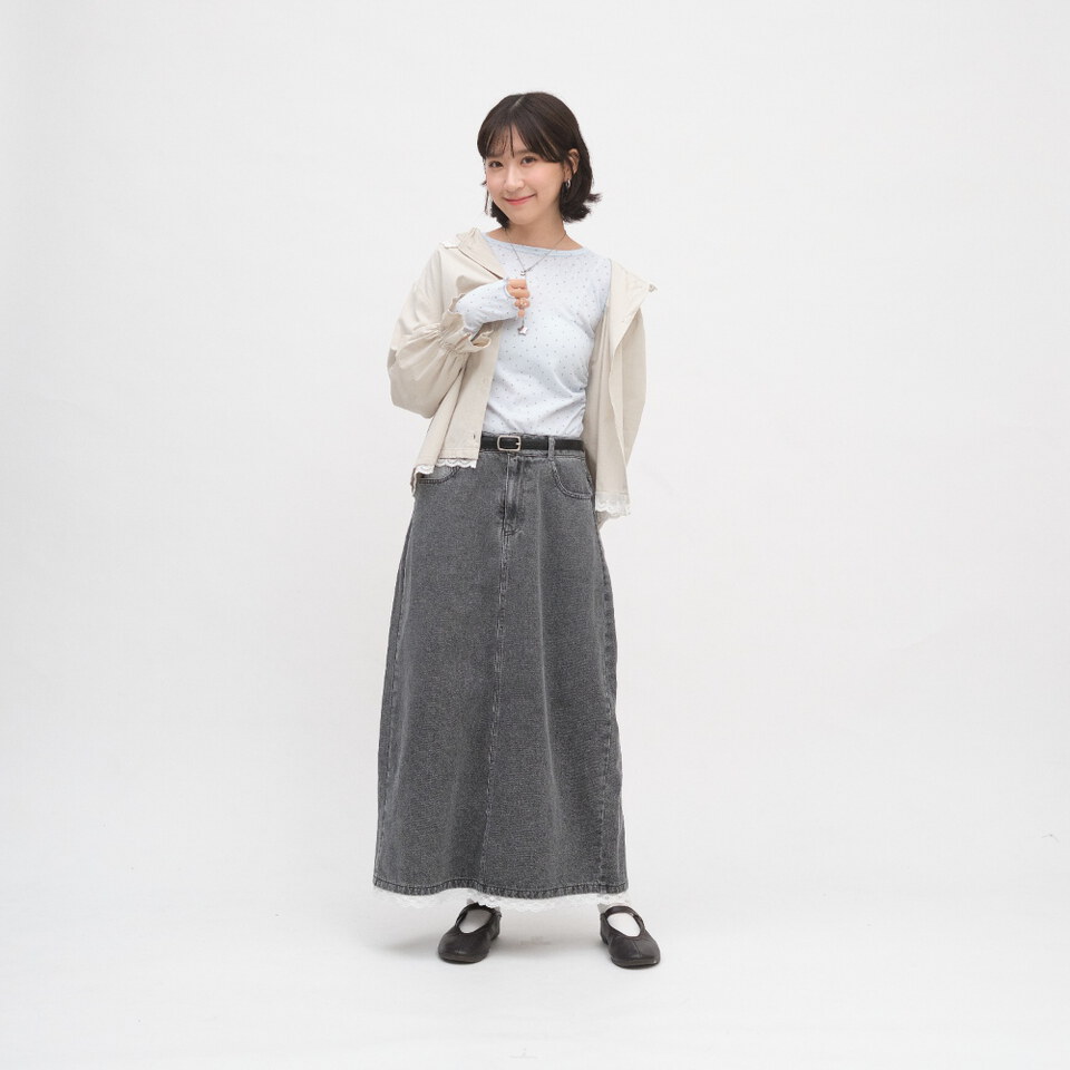 蕾絲拼接連帽襯衫