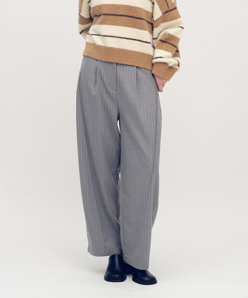 SAA4017-252 條紋闊腿褲