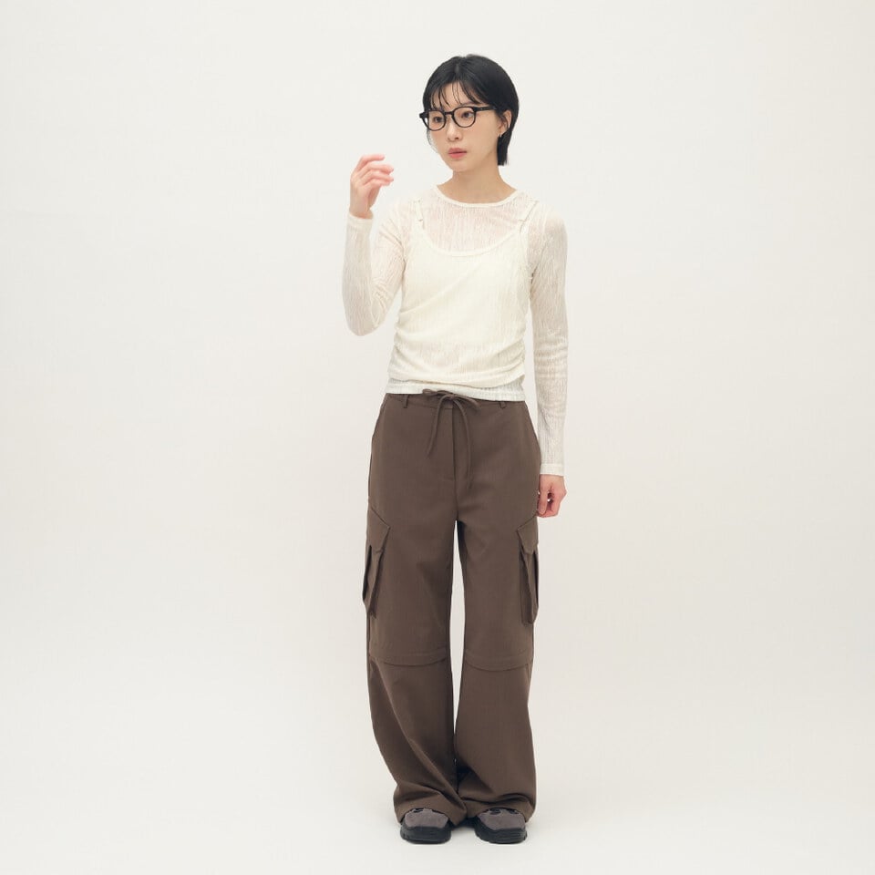 立體口袋西料工裝褲