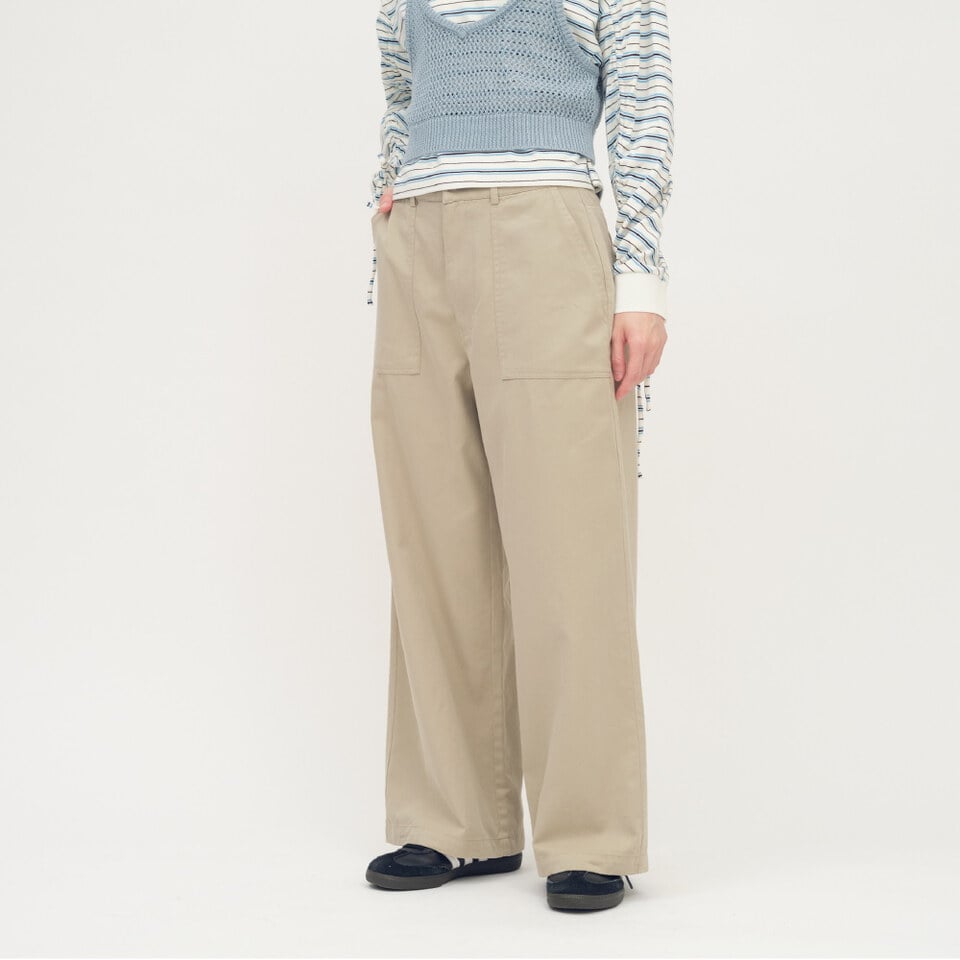 2WAY 可拆荷葉下擺寬褲