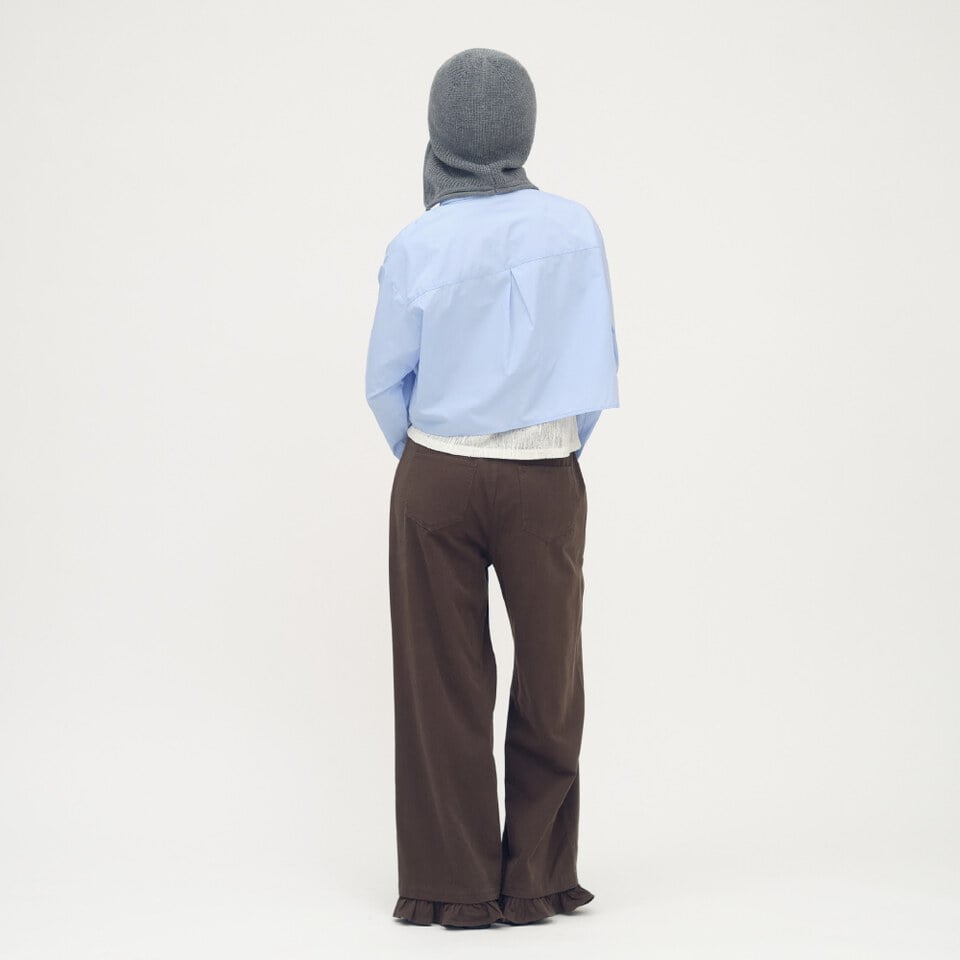 2WAY 可拆荷葉下擺寬褲