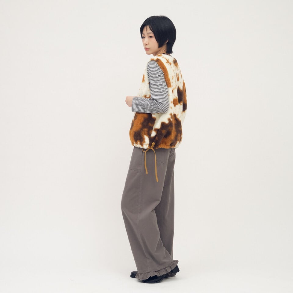 2WAY 可拆荷葉下擺寬褲