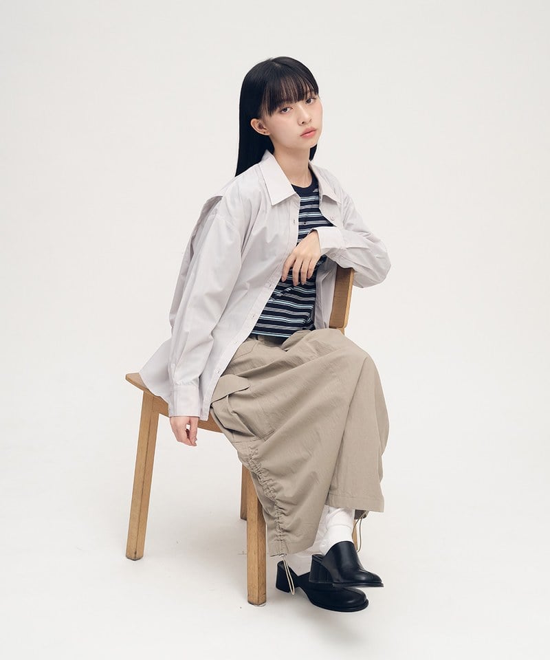 抽繩口袋工裝裙