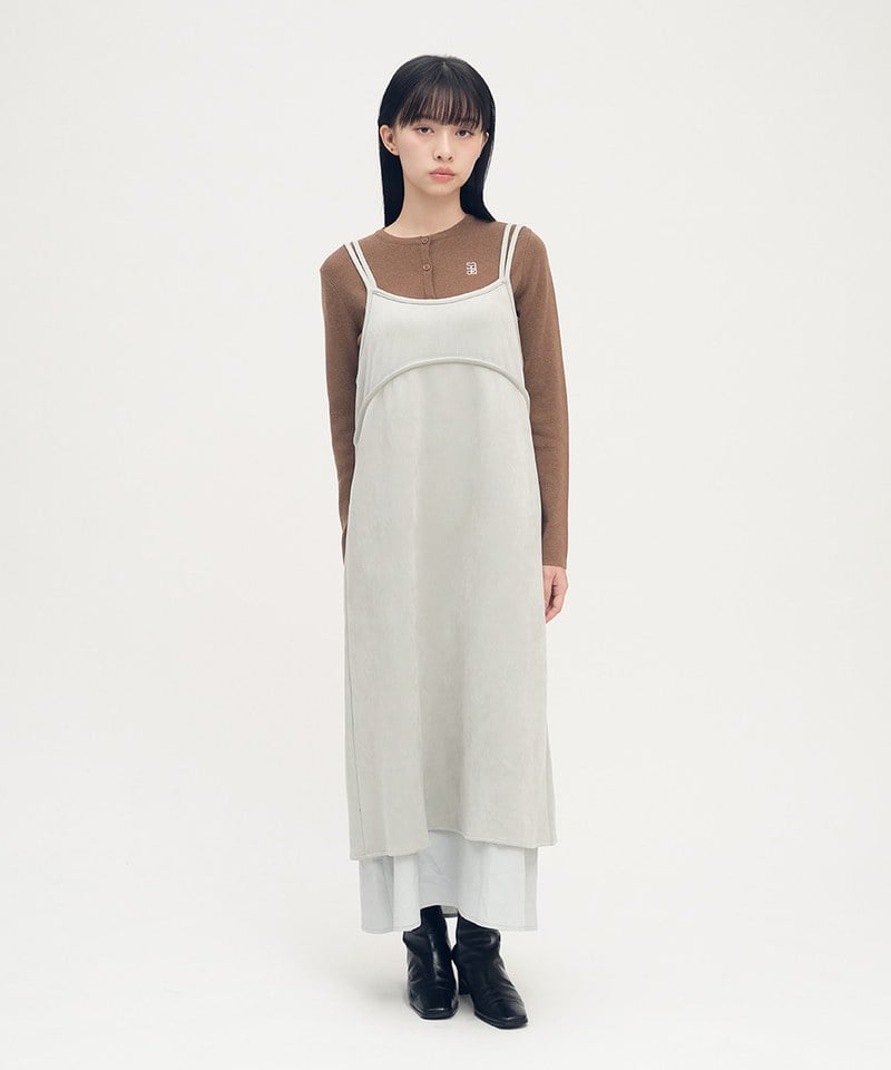 SAA5036-252 絨面皮感層次洋裝