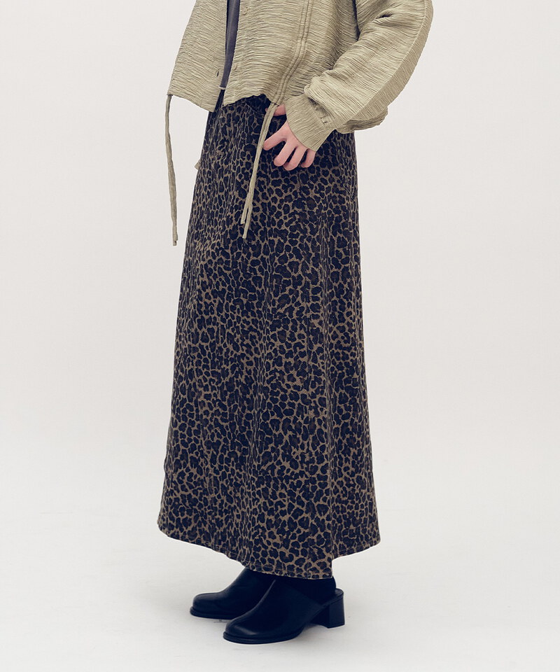 A-LINE豹紋裙