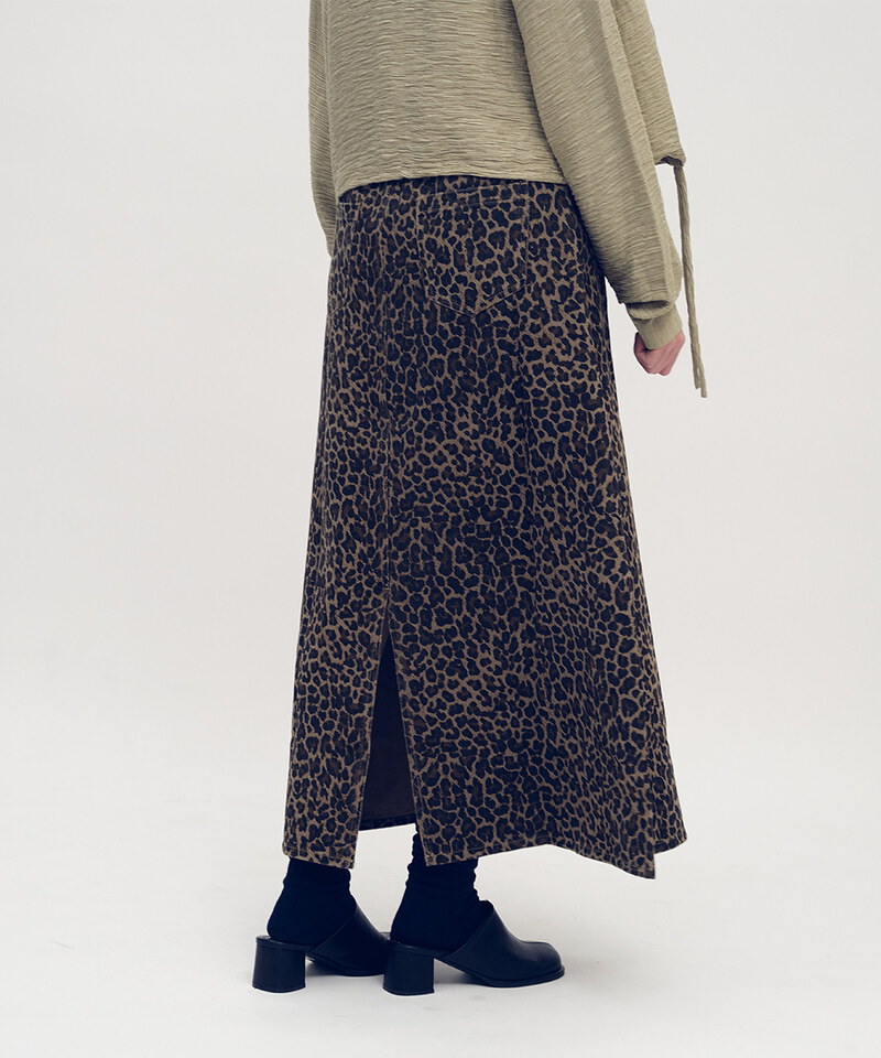 A-LINE豹紋裙