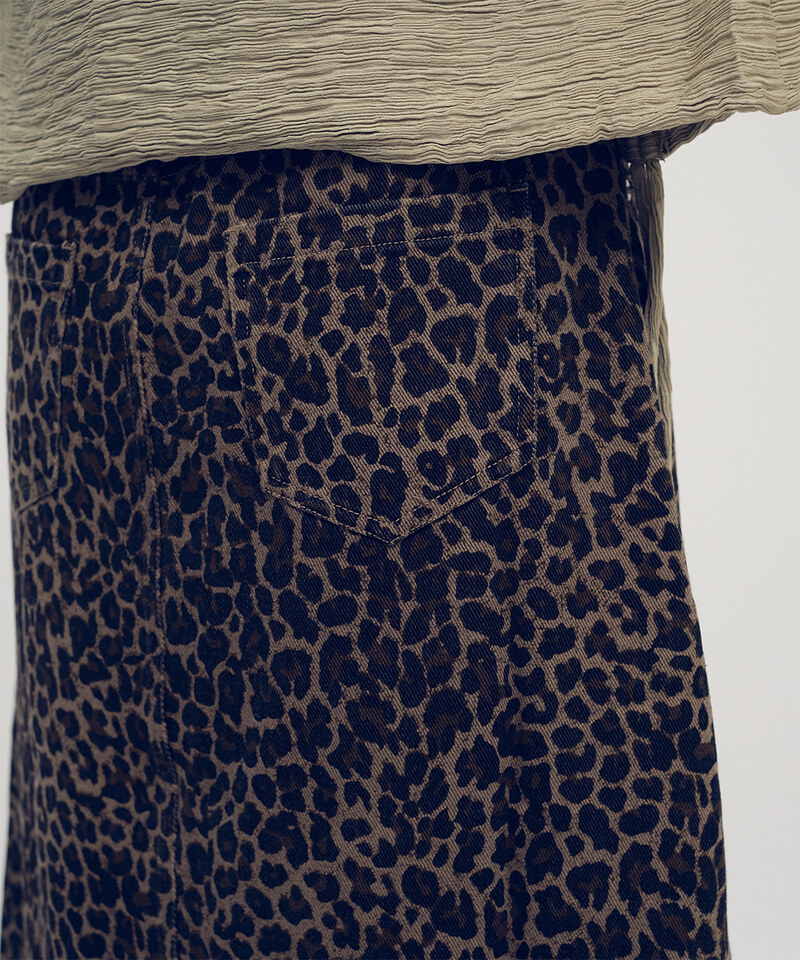 A-LINE豹紋裙