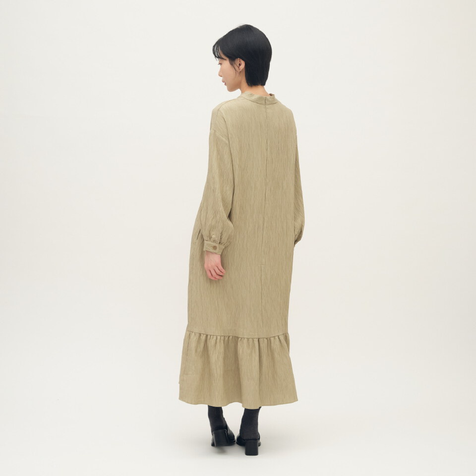 壓紋魚尾下擺洋裝