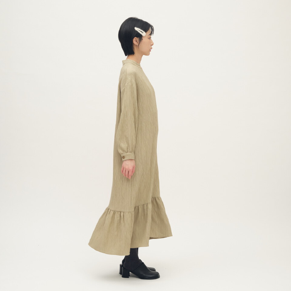 壓紋魚尾下擺洋裝