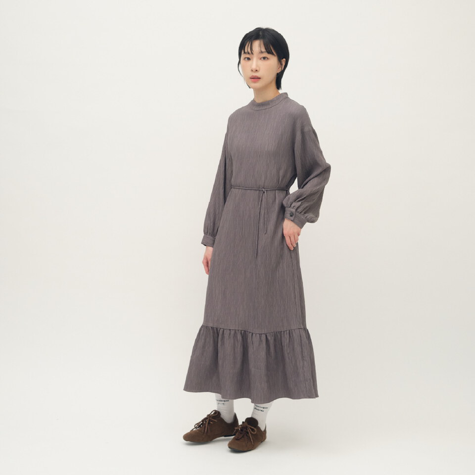 壓紋魚尾下擺洋裝