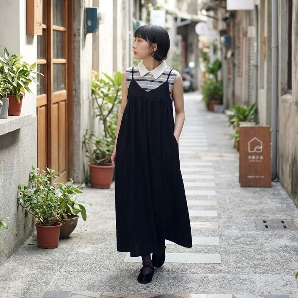 泡泡紗正反穿洋裝