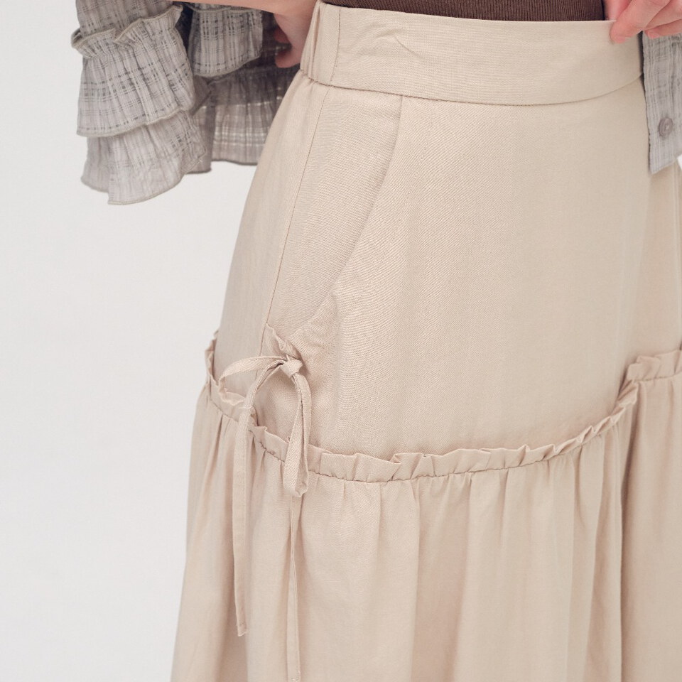 綁帶剪接氣球裙