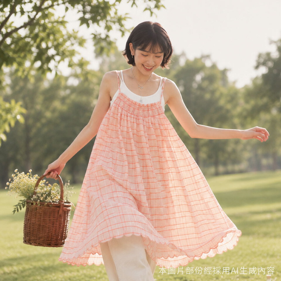 SAA5051-262 花瓣下擺透膚洋裝