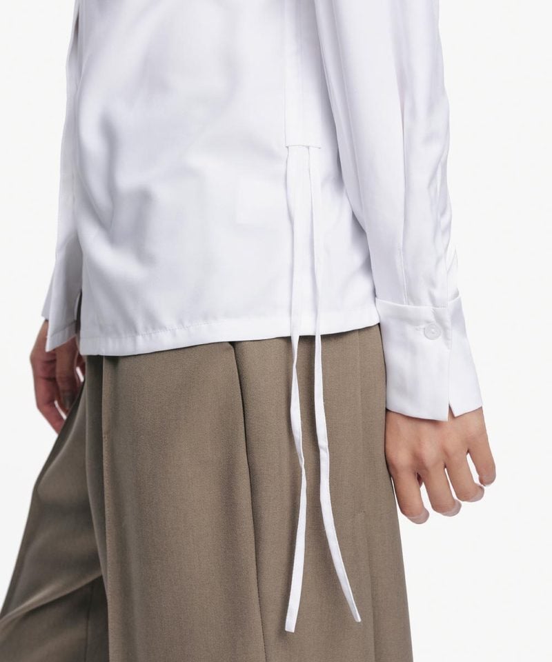 SFL9928W-252 下擺抽繩襯衫 Pleated Collar Drawstring Shirt