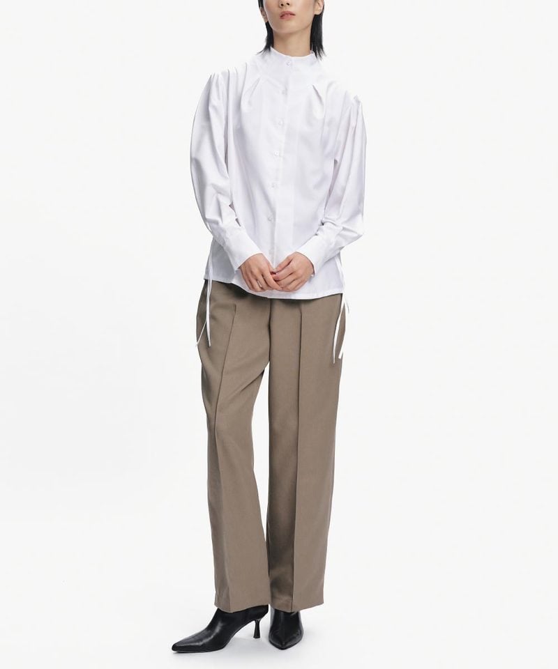 SFL9928W-252 下擺抽繩襯衫 Pleated Collar Drawstring Shirt