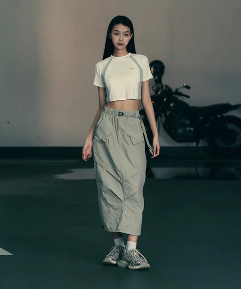 拼接短袖上衣 Patch Cropped Top