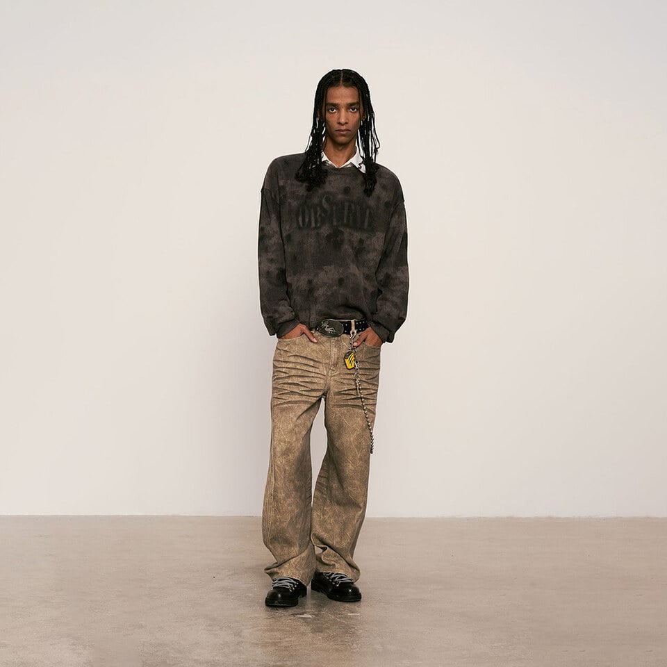 SNS0015-252 鐵鏽感刷染毛衣 Dirty Rust Sweater