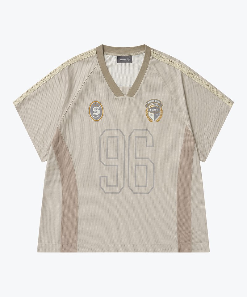 SNS0142W-251 拼接足球上衣 Football Mesh Oversize T-Shirts