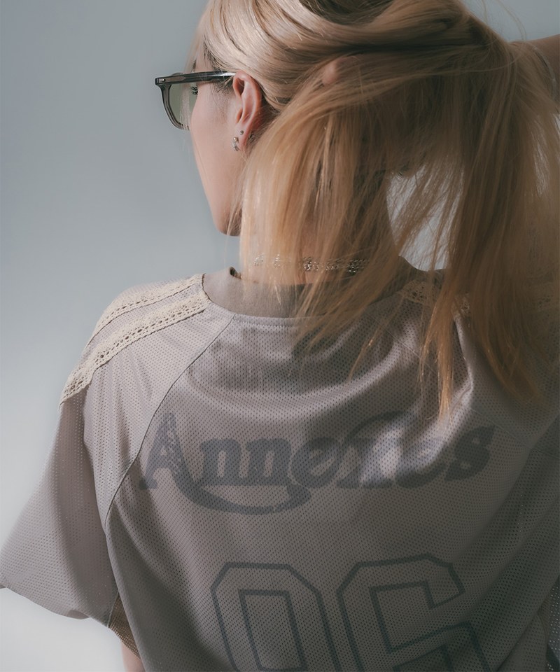 SNS0142W-251 拼接足球上衣 Football Mesh Oversize T-Shirts