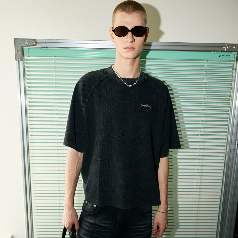 水洗華夫格短Tee Pigment Dyed Waffle Boxy Tee