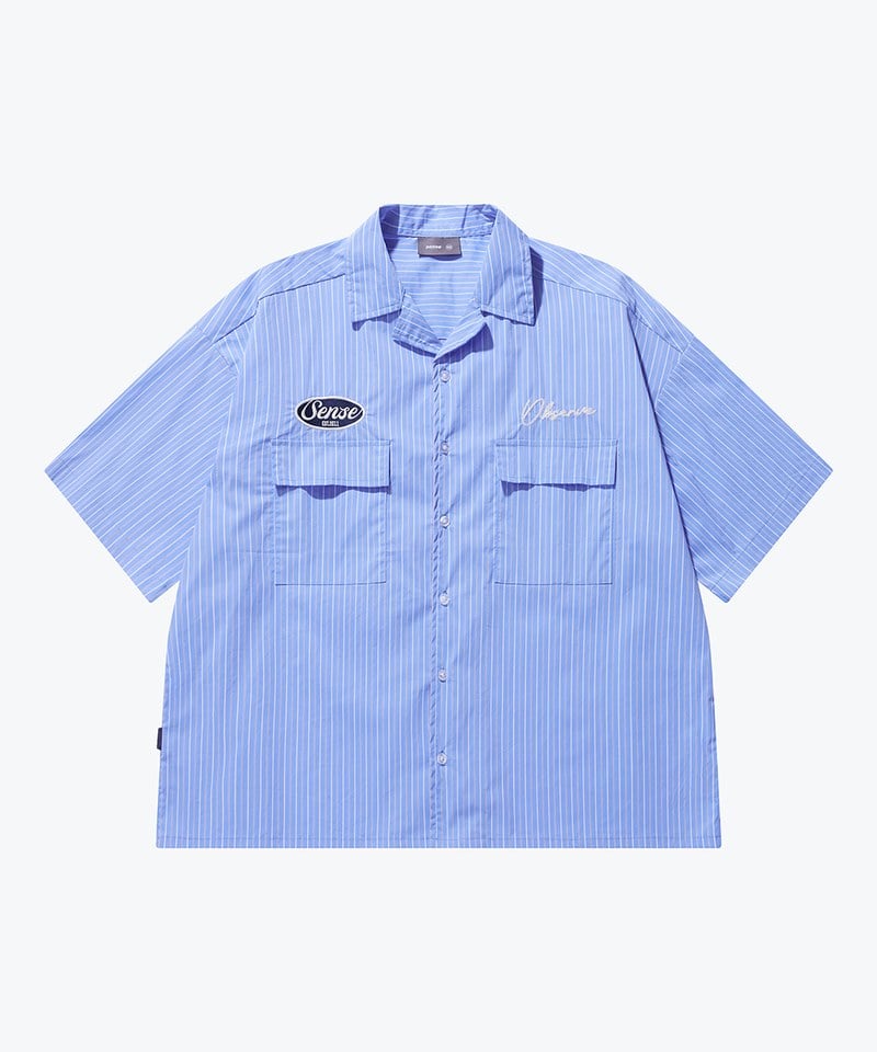古巴領條紋襯衫 Short Cut Stripe Shirt