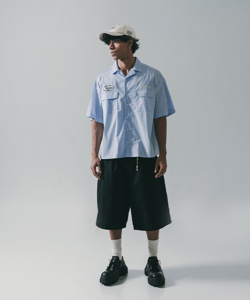 古巴領條紋襯衫 Short Cut Stripe Shirt