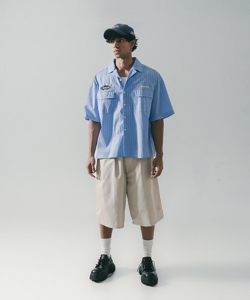 古巴領條紋襯衫 Short Cut Stripe Shirt