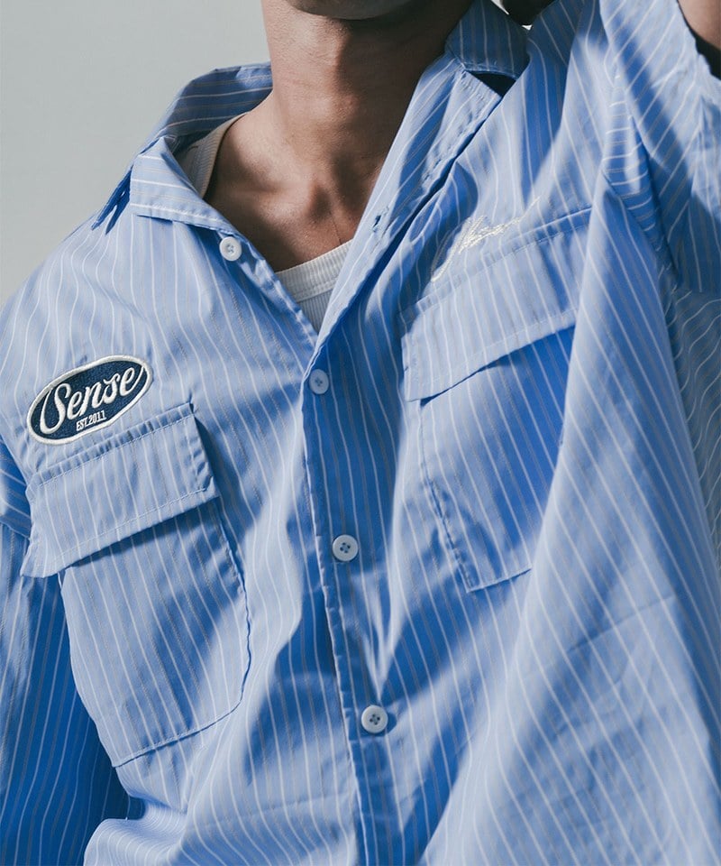 古巴領條紋襯衫 Short Cut Stripe Shirt