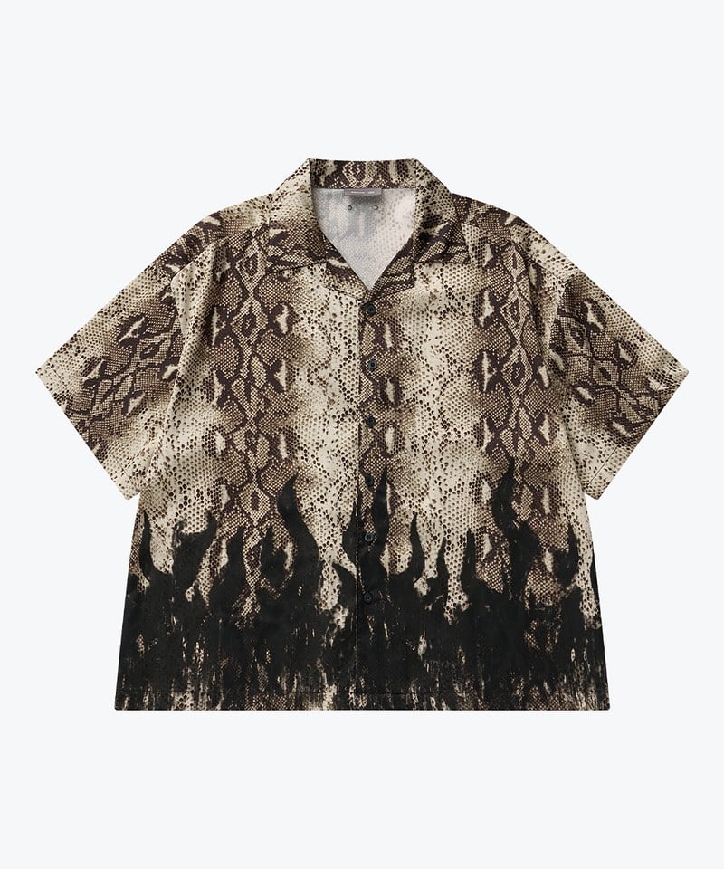 蛇紋印花襯衫 Snake Print With Flame Shirt