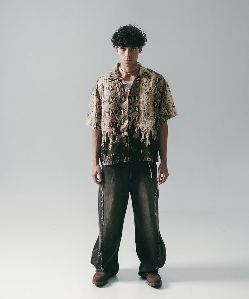蛇紋印花襯衫 Snake Print With Flame Shirt
