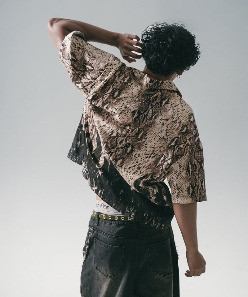 蛇紋印花襯衫 Snake Print With Flame Shirt