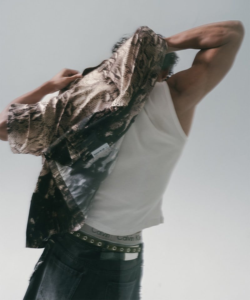 蛇紋印花襯衫 Snake Print With Flame Shirt