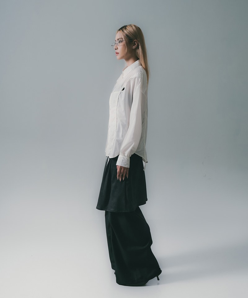 SNS0223W-251 立體剪裁襯衫 Chest Hole Oversize Shirt